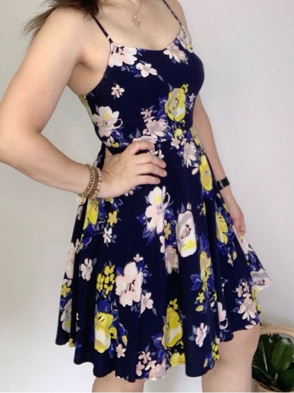 Navy Floral Dress - Picture 6 of 11